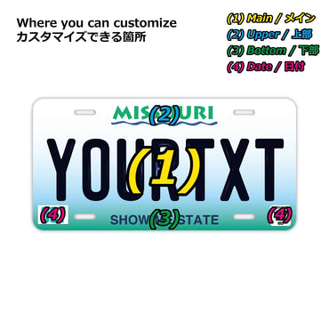[Large/US Car] Missouri/Original American Embossed License Plate Fashionable Nameplate Sign