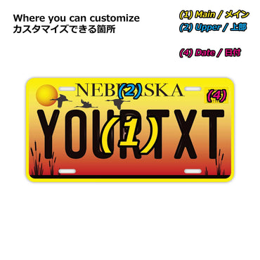 [Large/US Car] Nebraska/Original American Embossed License Plate Fashionable Nameplate Sign