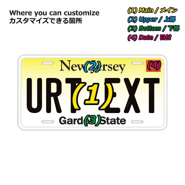 [Large/US Car] New Jersey/Original American Embossed License Plate Fashionable Nameplate Sign