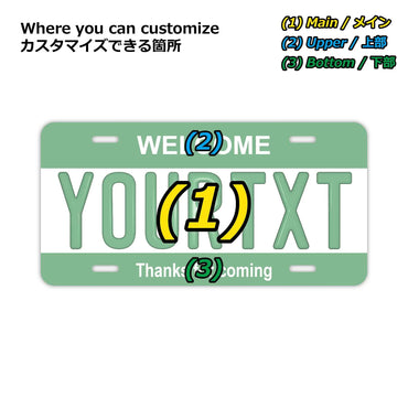 [Large/US Car] Color/Green/Original American Embossed Number Plate Fashionable Nameplate Sign
