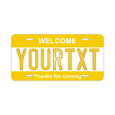[Large/US Car] Color/Yellow/Original American Embossed Number Plate Fashionable Nameplate Sign