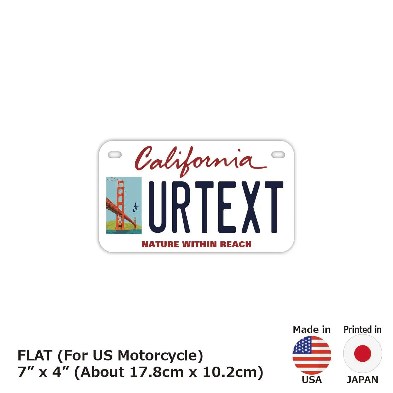 【中・USバイク用】カリフォルニア-サンフランシスコVer./オリジナルアメリカナンバープレート PL8HERO