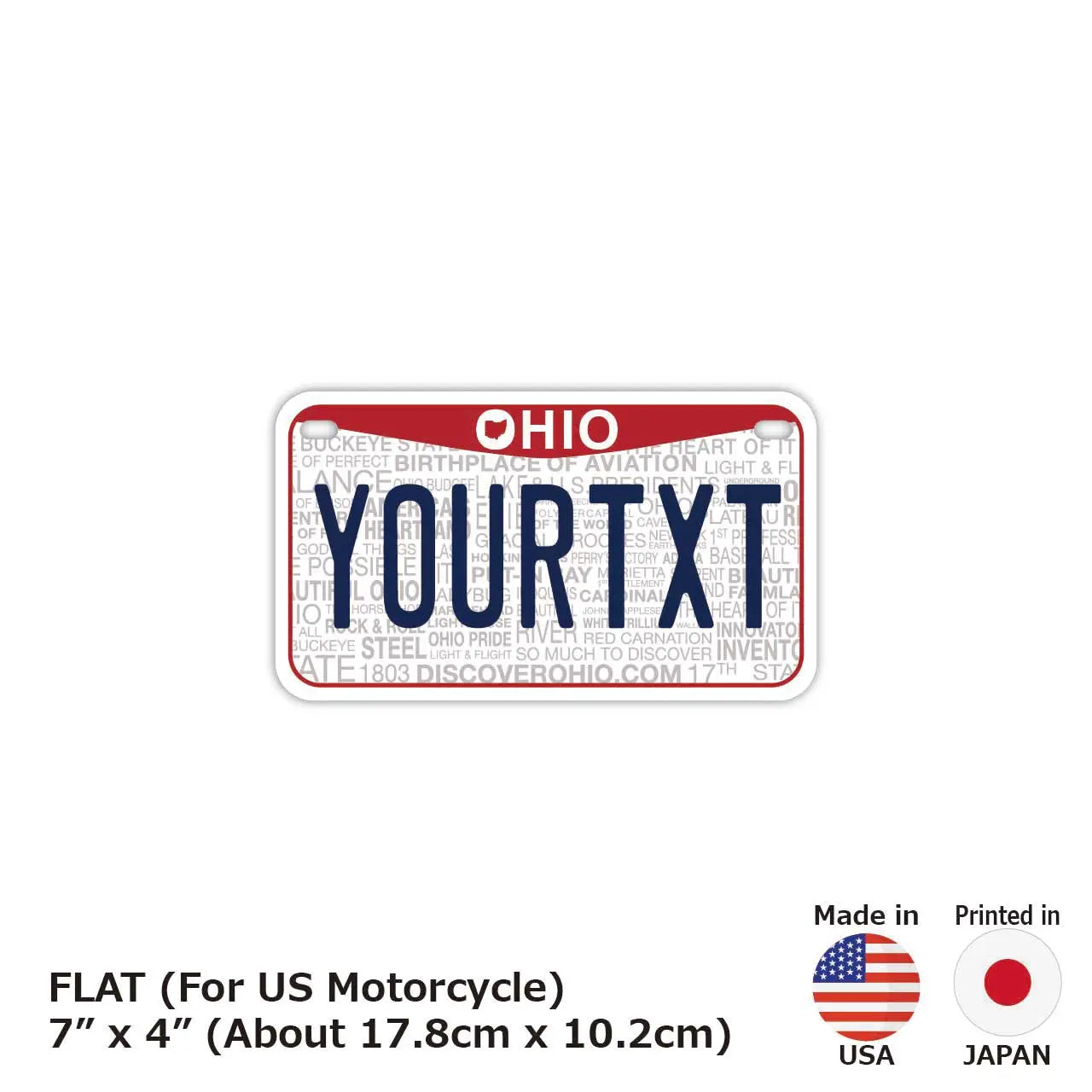 【中・USバイク用】オハイオ2013/オリジナルアメリカナンバープレート PL8HERO