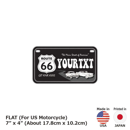 【中・USバイク用】ルート66ブラック/オリジナルアメリカナンバープレート PL8HERO