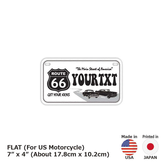 【中・USバイク用】ルート66ホワイト/オリジナルアメリカナンバープレート PL8HERO