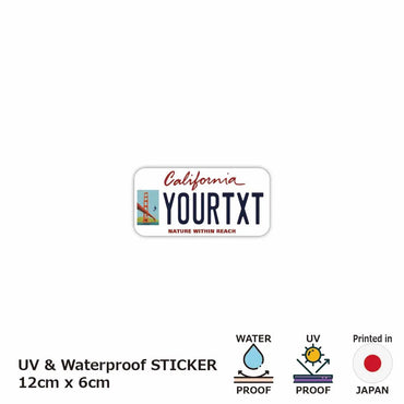 [Sticker] California-San Francisco Ver./Original American license plate type, water resistant, weather resistant, outdoor OK